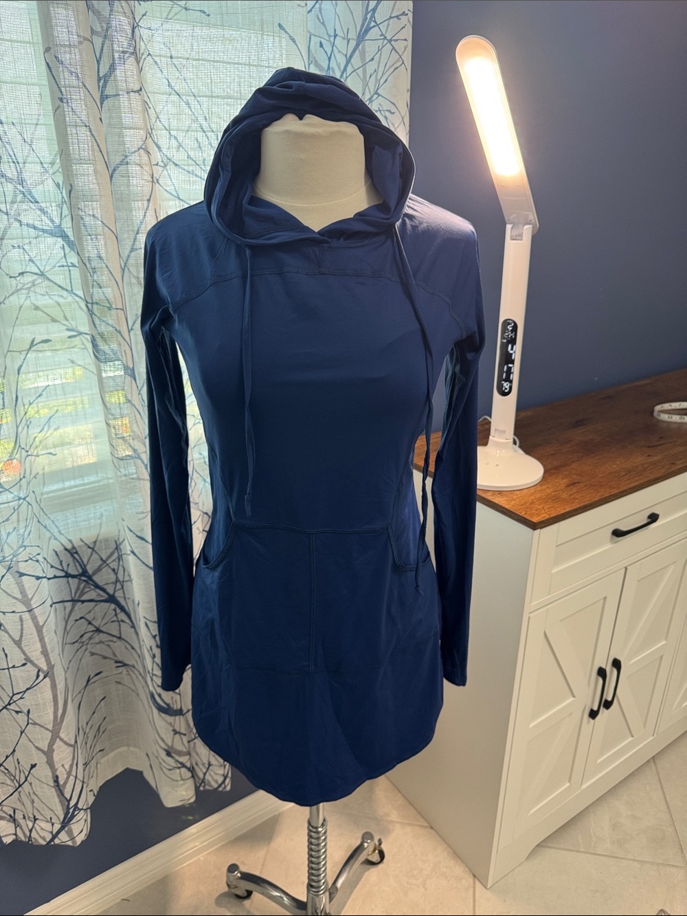 Bloquv- Womens Hooded Tunic Pullover - Navy